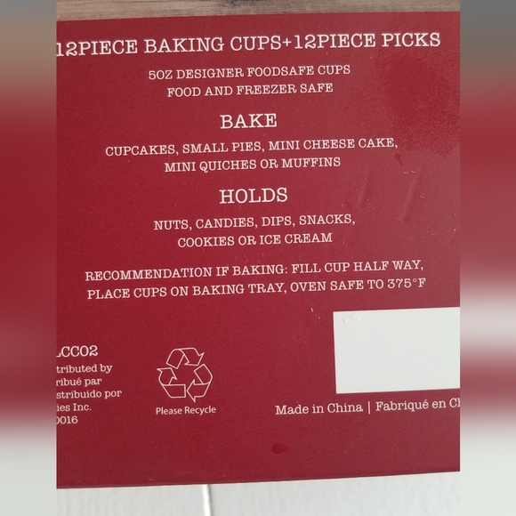 New NIB Rae Dunn 12 PC Baking Cups Picks 5oz - Picture 4 of 7